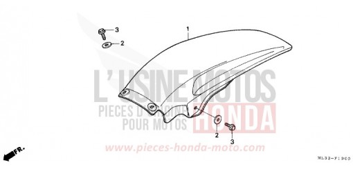 GARDE-BOUE ARRIERE (CR500RL) CR500RL de 1990